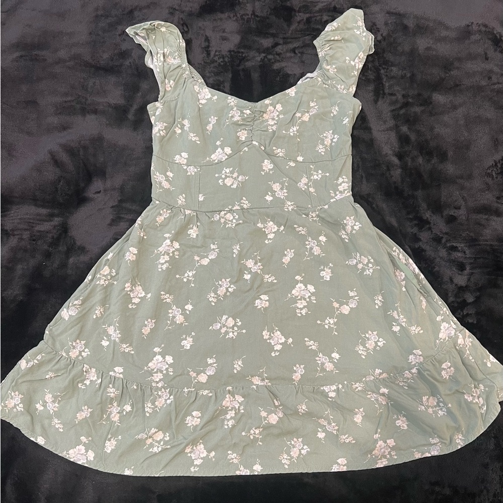 Hollister Sage Floral Mini Dress